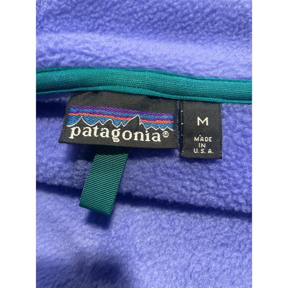 VTG Patagonia Deep Pile Pullover Fleece Sz Medium USA Made 8521 25501 Blue - Picture 5 of 8